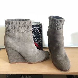 Gray Dolce Vita Tilden Suede Wedge Booties